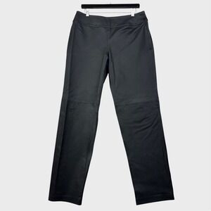Vtg  90's‎ Minimalism Black Genuine Real Leather Pants Womens Size 12 33" waist